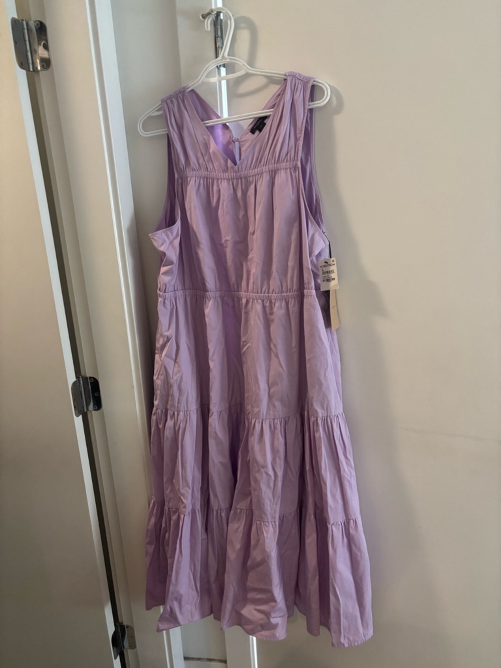 Halogen - Lilac Tiered Sleeveless V-Neck Dress